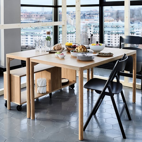 RÅVAROR Dining table, oak veneer, 130x78 cm IKEA