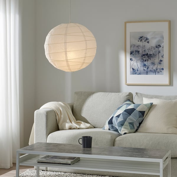 REGOLIT Pendant lamp shade, white/handmade, 45 cm