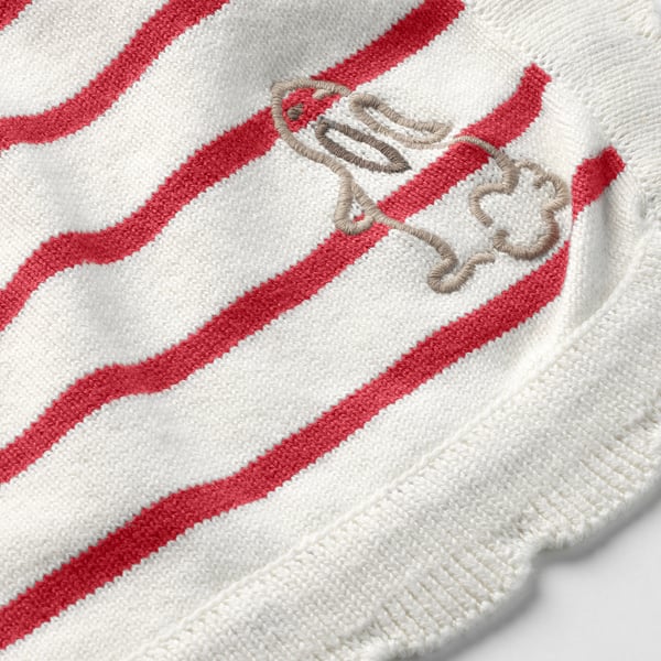 RÖDHAKE Blanket, striped/white/red, striped, white/red, 80x100 cm IKEA