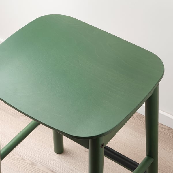 RÖNNINGE Bar stool, counter height/green, 63 cm