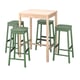 Option: RÖNNINGE / RÖNNINGE Bar table and 4 bar stools, birch/green