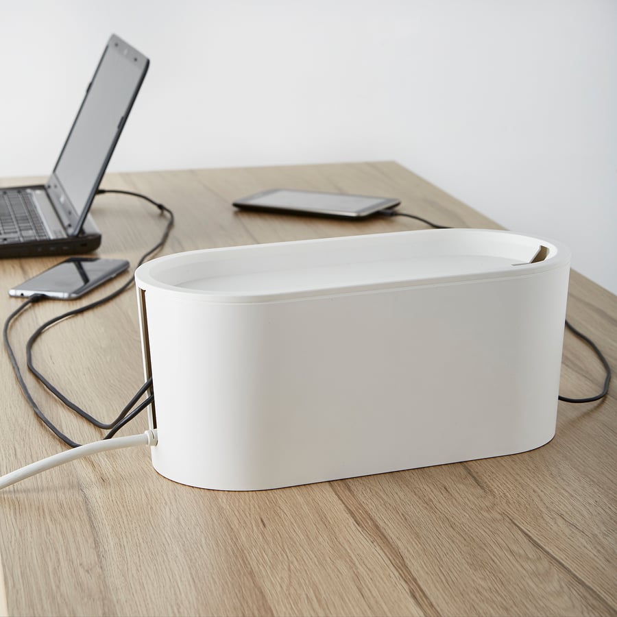 ROMMA Cable management box with lid, white IKEA