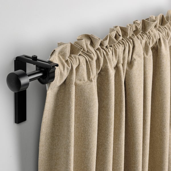ROSENMANDEL Room darkening curtains, 1 pair, yellow-beige/with heading tape, 135x250 cm