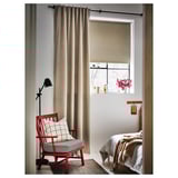 ROSENMANDEL Room darkening curtains, 1 pair, yellow-beige/with heading tape, 135x250 cm