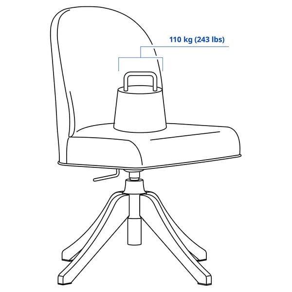 ROSENTORP Swivel chair, white/Kilanda beige