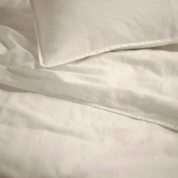 RUNDHAGTORN Duvet cover and 2 pillowcases, beige, 240x220/50x80 cm