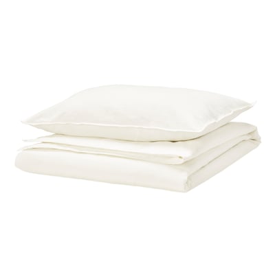 RUNDHAGTORN Duvet cover and pillowcase, white, 150x200/50x80 cm