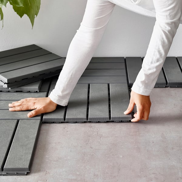 Runnen Floor Decking Outdoor Grey Ikea