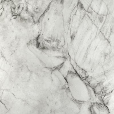 Close-up of high-pressure porcelain wall, showing robust, elegant veining and smooth texture, ideal for hygienic kitchen spaces.