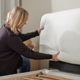 SAGESUND Upholstered bed frame, Gräsbo white, Full/Double