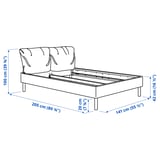 SAGESUND Upholstered bed frame, Gräsbo white, Full/Double