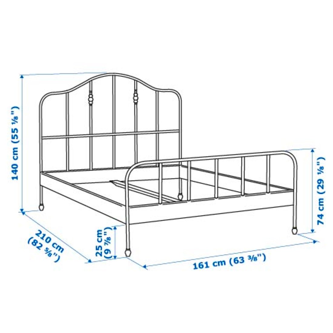 SAGSTUA Bed frame, black, Luröy, Queen IKEA