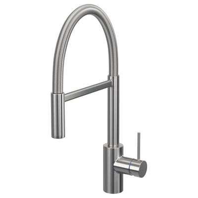 SALLSJÖN Kitchen mixer tap pull down w spray, stainless steel colour