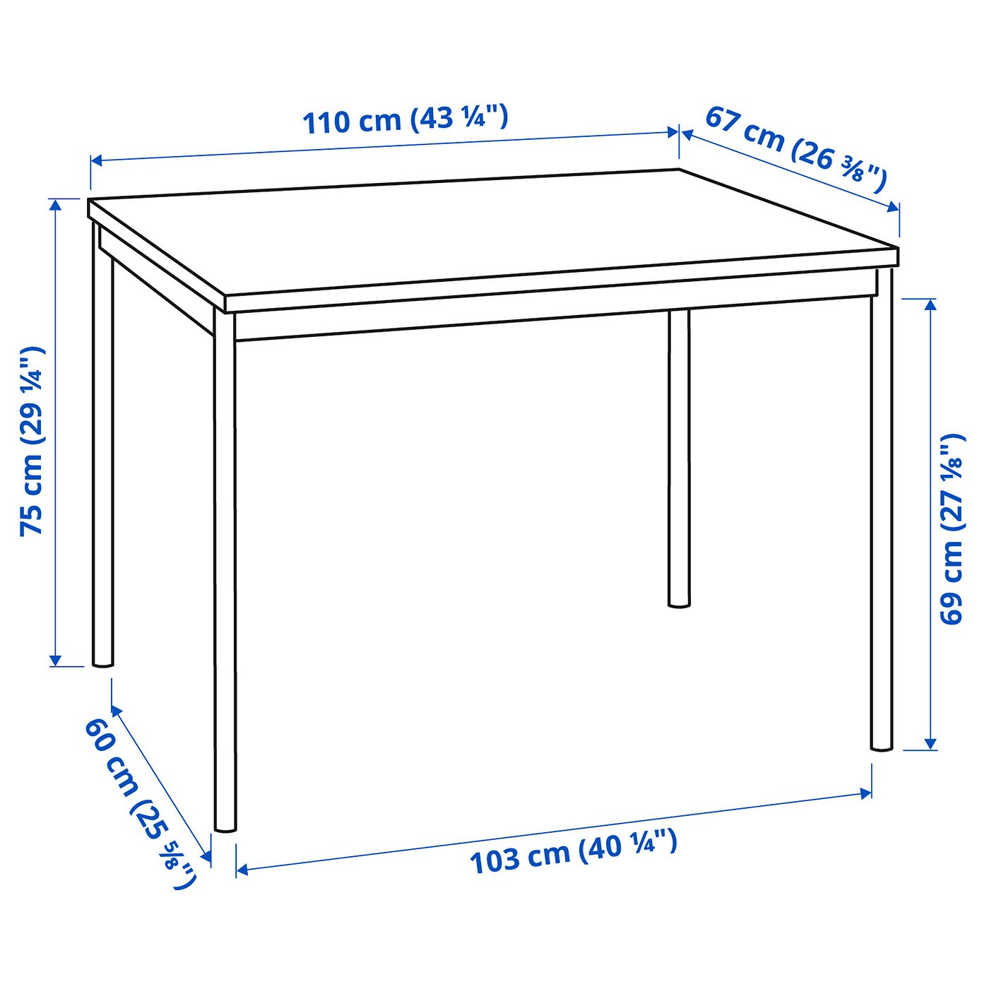 ダイニングテーブル・チェア4脚セットSANDSBERG SANDSBERG / ADDE table and 4 chairs, black/black, 110x67 cm