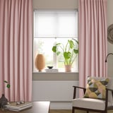 SANELA Curtains, 1 pair, pale pink/with heading tape, 140x250 cm
