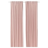 SANELA Curtains, 1 pair, pale pink/with heading tape, 140x250 cm