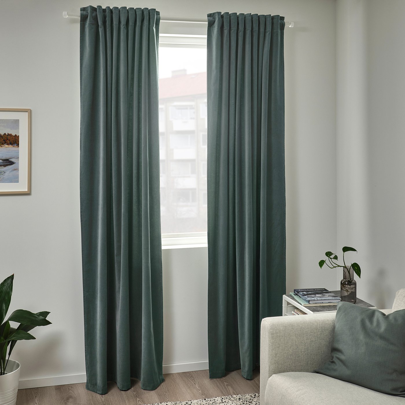 curtains green