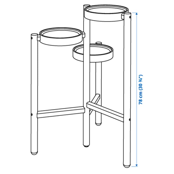 SATSUMAS Plant stand, bamboo/white, 78 cm