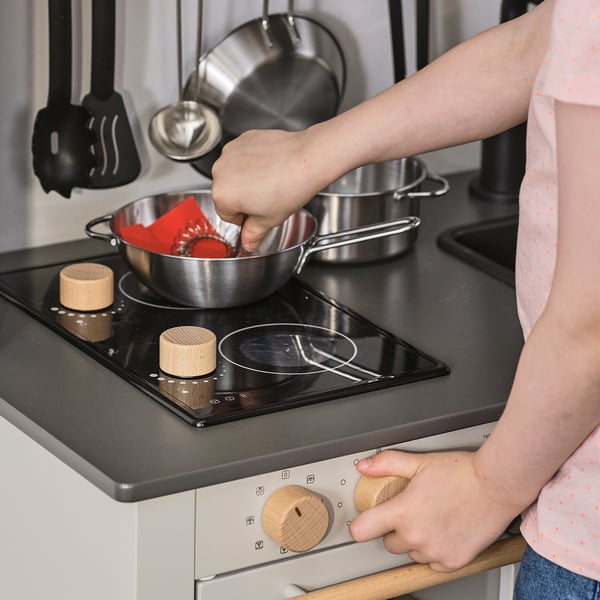 SILLTRUT Kitchen for children, grey, 68x40x100 cm