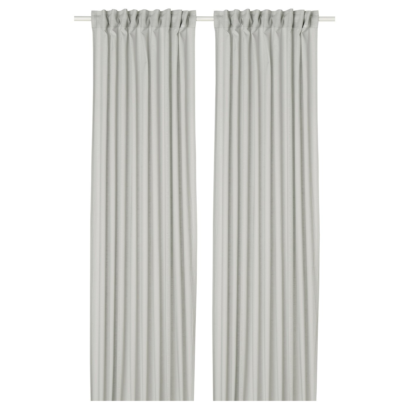 SILVERLÖNN Sheer curtains, 1 pair - light grey/with heading tape 145x250 cm