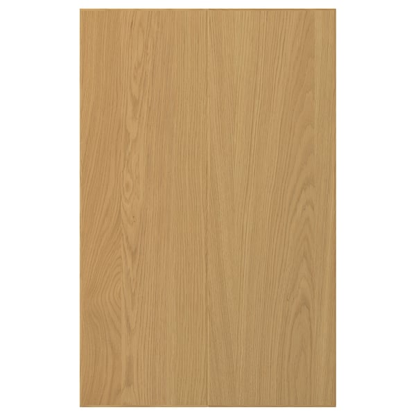 A light brown SINARP wooden door with a solid oak edge, designed for right or left-side mounting.