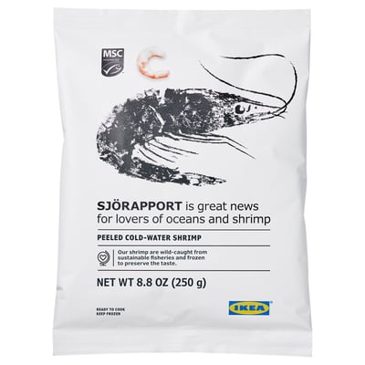 SJÖRAPPORT Peeled shrimps, MSC certified frozen, 250 g