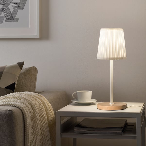 SKAFTET Table lamp base, wood, 32 cm