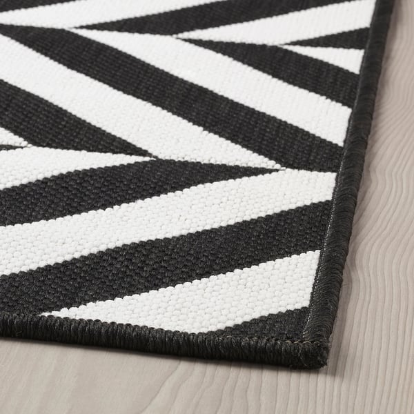 Skarrild Rug Flatwoven In Outdoor White Black Ikea