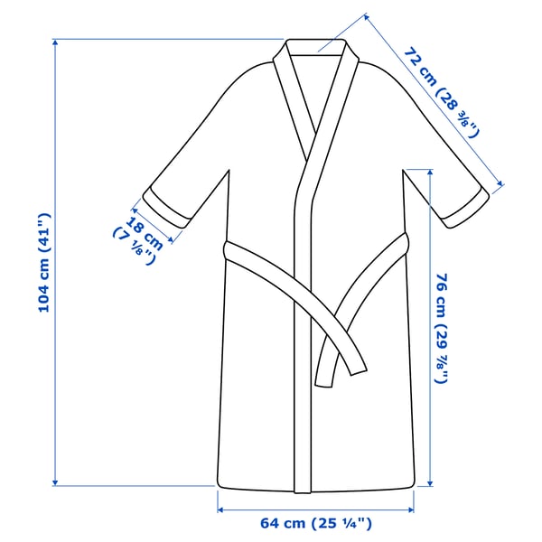 SKOGSSALLAT Bath robe, red-pink/striped, L/XL