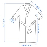 SKOGSSALLAT Bath robe, red-pink/striped, L/XL