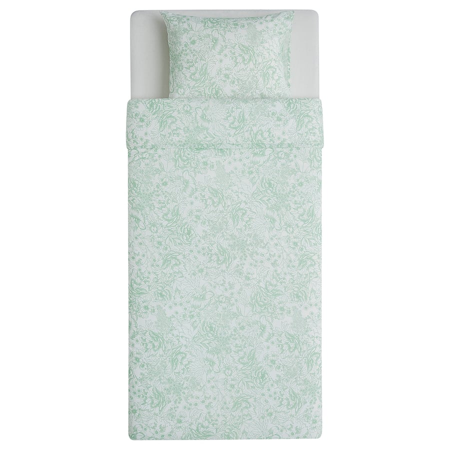 SKOGSSTARR Quilt cover and pillowcase, green, 150x200/50x80 cm IKEA