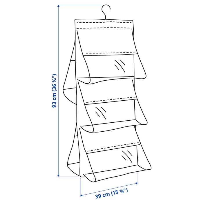 SKUBB hanging handbag organiser, dark grey, 39x93 cm IKEA