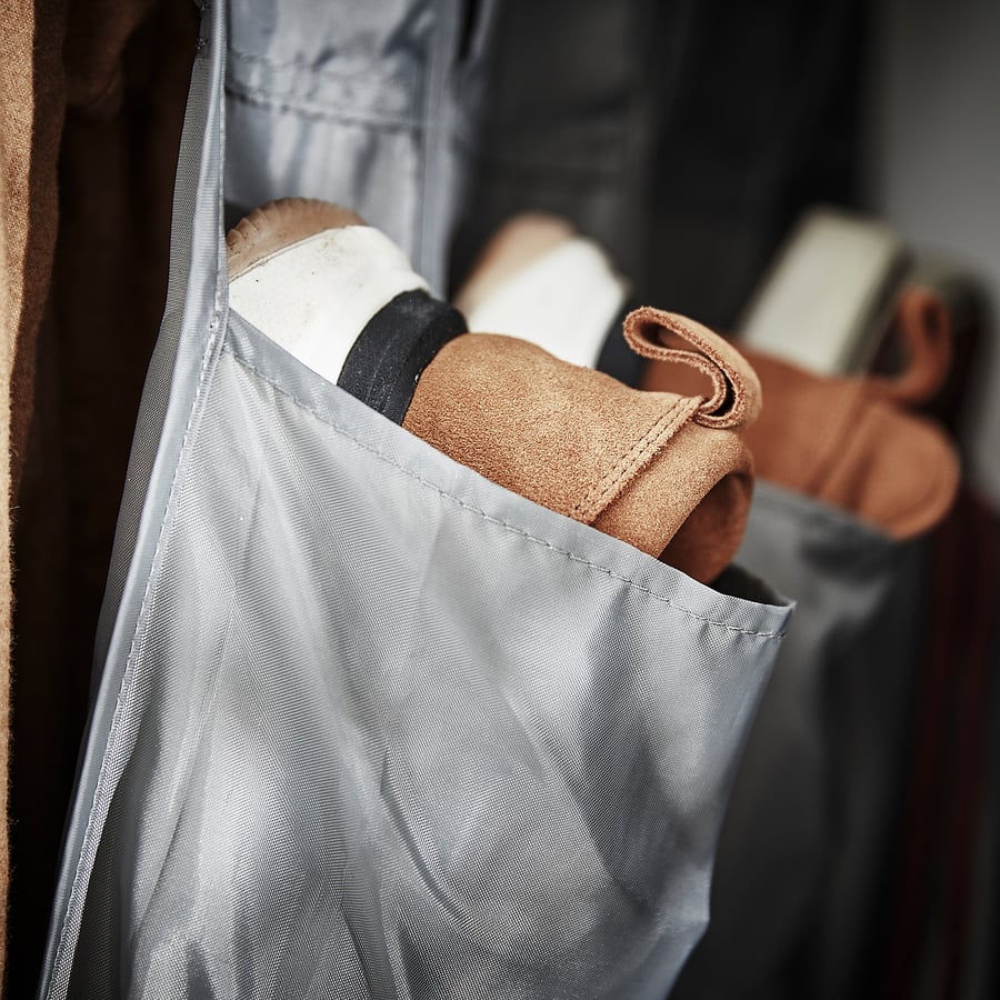 SKUBB hanging shoe organiser w 16 pockets, dark grey IKEA