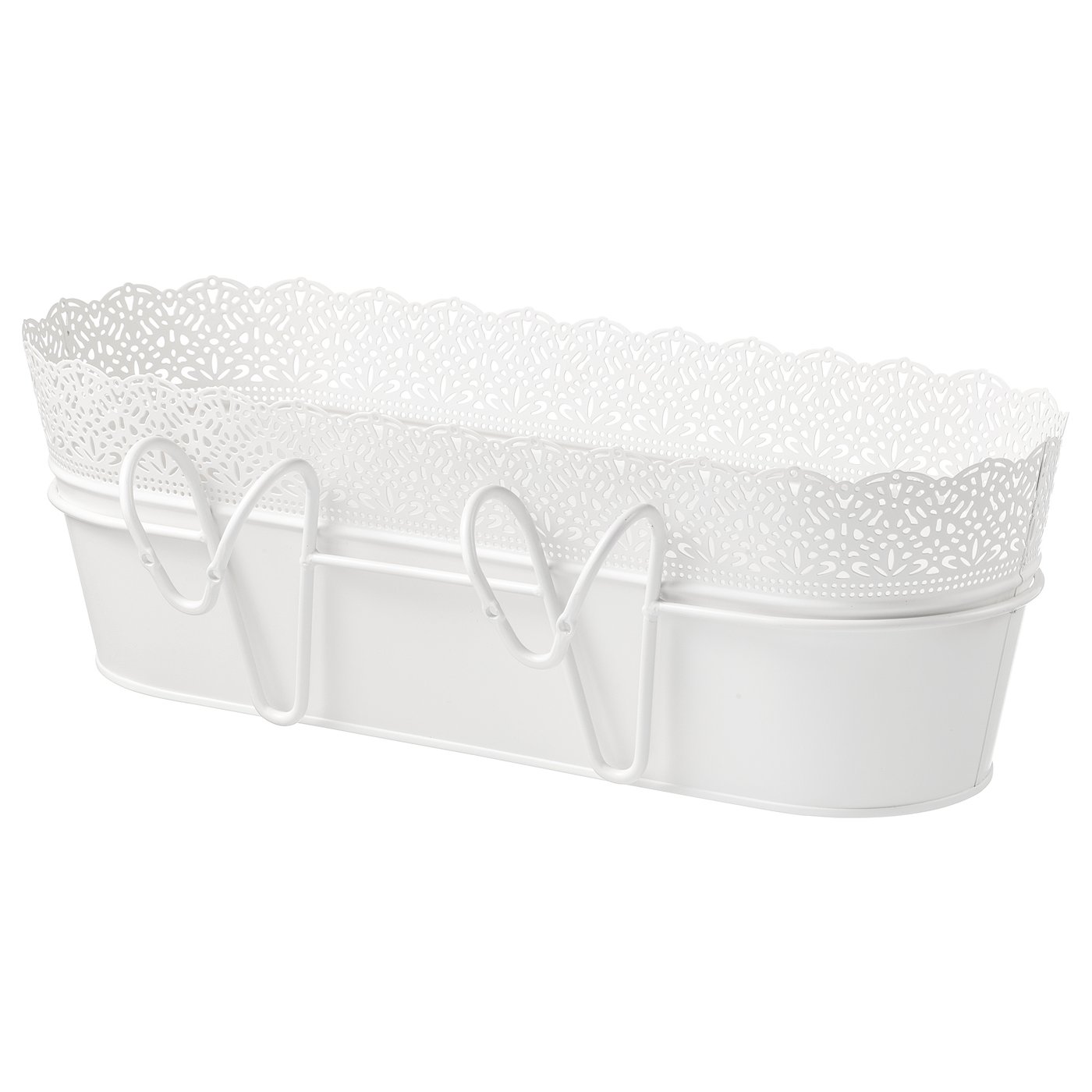 SKURAR Flower box with holder, in/outdoor, white IKEA