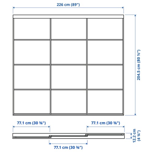 Illustration with measurements for the product: SKYTTA.