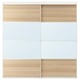 Option: SKYTTA / MEHAMN/AULI Sliding door combination, white/white stained oak effect mirror glass, 202x205 cm