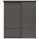 Option: SKYTTA / MEHAMN Sliding door combination, black/double sided dark grey, 177x205 cm