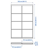 SKYTTA / MEHAMN Sliding door combination, white/double sided white stained oak effect, 152x240 cm