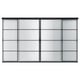 Option: SKYTTA / SVARTISDAL Sliding door combination, black/white paper, 351x205 cm