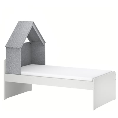 SLÄKT Bed frame, incl bed accessory/grey, Single