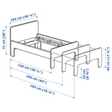 SLÄKT Ext bed frame with slatted bed base, white/birch, 91x190 cm