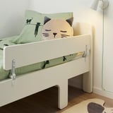 SLÄKT / NATTAPA Ext bed frm w guard rl+slat bd base, white, 91x190 cm