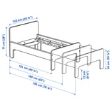 SLÄKT / NATTAPA Ext bed frm w guard rl+slat bd base, white, 91x190 cm