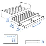 SLÄKT Underbed with storage, white, Single
