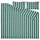 SLÅNHÖSTMAL bedding set, green-blue stripes, cotton-lyocell, includes duvet cover, pillowcases, square shape.