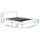 SLATTUM Upholstered bed frame, Vissle dark grey, Full/Double