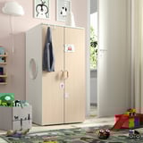 SMÅSTAD / PLATSA Wardrobe, white birch/with 3 shelves, 60x57x123 cm
