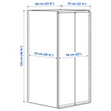 SMÅSTAD / PLATSA Wardrobe, white with frame/with 3 shelves, 60x57x123 cm