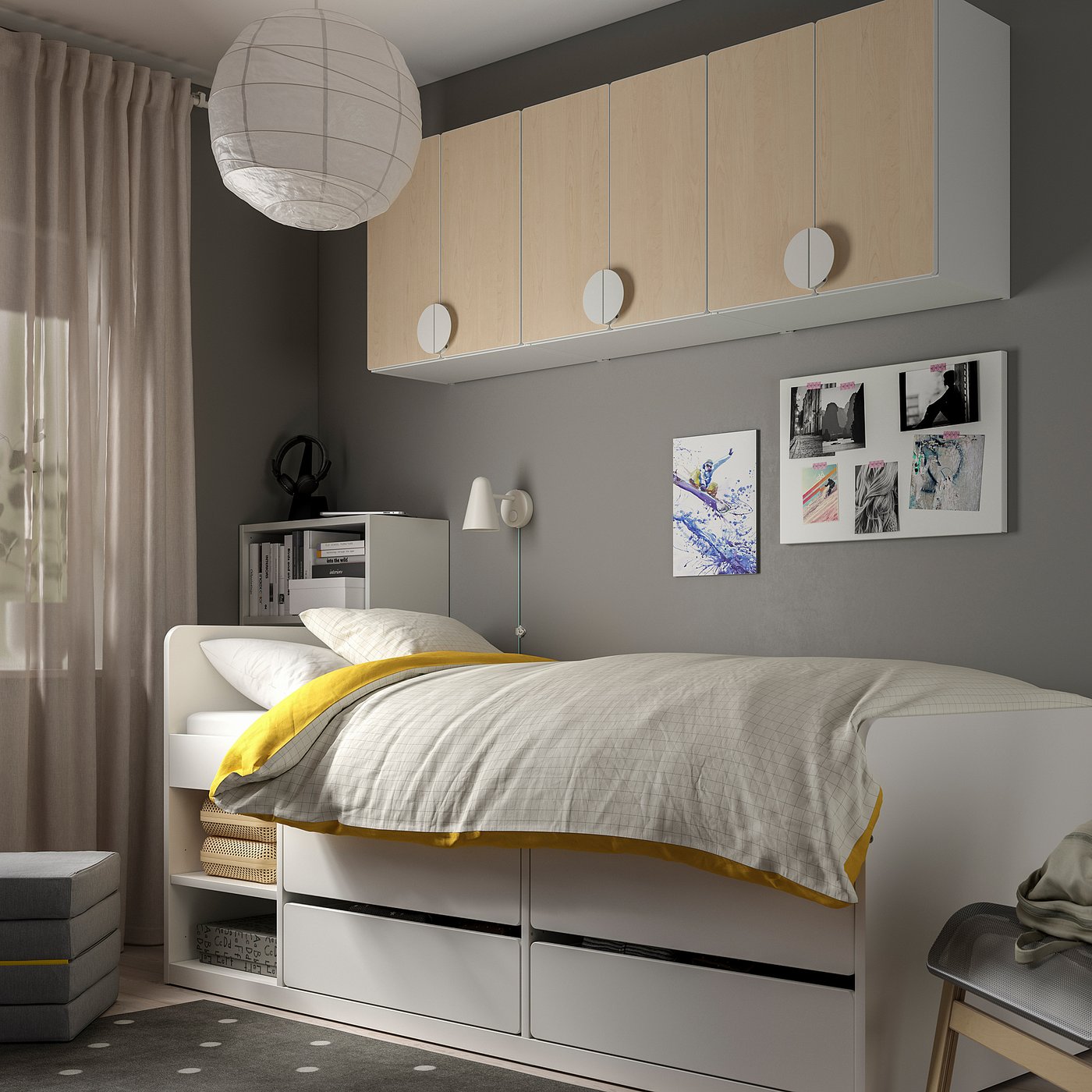 SMÅSTAD wall cabinet, white birch/with shelf, 60x32x60 cm IKEA