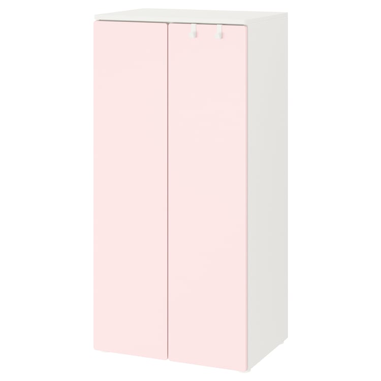 SMÅSTAD wardrobe, white/pale pink, 60x42x123 cm IKEA